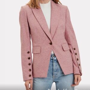 VERONICA BEARD Steele Heather Pink Single Button Dickey Jacket - Size 12